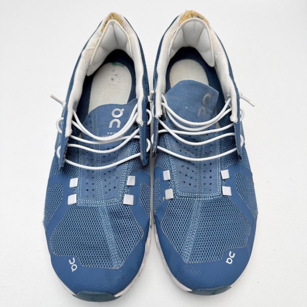 On Cloud 5 Running Shoes Womens 10 Denim Blue White Speed Laces Sneakers  FLAWED - Picture 2 of 10